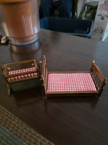 Vintage 1970s wooden bed - 1970s,
