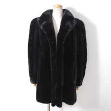 Real Dark Mink Fur Coat Women
