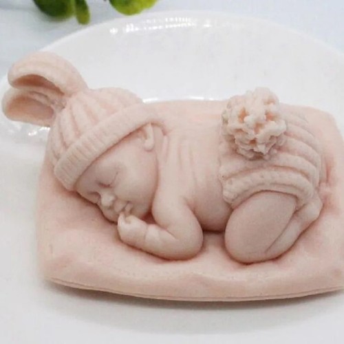 Sleeping baby silicone mold - sleeping,