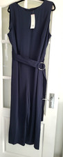 NEW WT F&F smart Navy jumpsuit wide leg ankle grazer size 22 UK