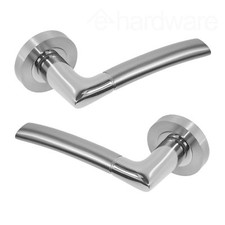 Lorenzo Internal Door Handles Sets Lever On Rose Polished and Satin Chrome
