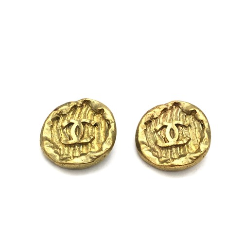 Chanel gold plated logo - chanel,