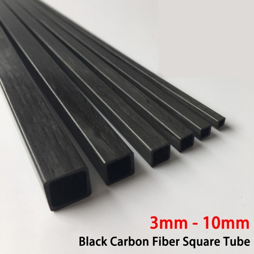 Black carbon fiber square tube - black,