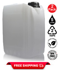 2 x 5L JERRY CAN STACKABLE PLASTIC PETROL FUEL WATER CONTAINER DRUM JERRICAN