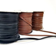 6mm Flat Genuine Leather Thonging Strip Laces Cord Various Colours And Lengths