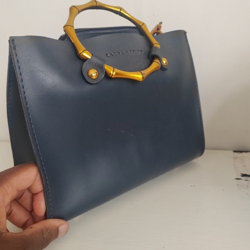 Laura ashley navy - blue, leather