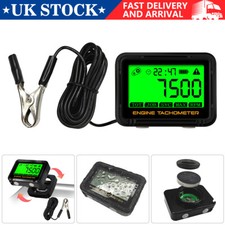 18000RPM Digital LCD Engine Hour Meter Inductive Tachometer Gauge For Car Boat
