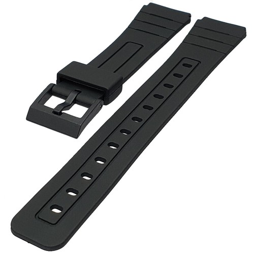 Black rubber watch strap - rubber,