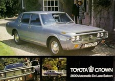 Toyota Crown 2600 De Luxe Saloon 1971-72 UK Market Single Sheet Sales Brochure