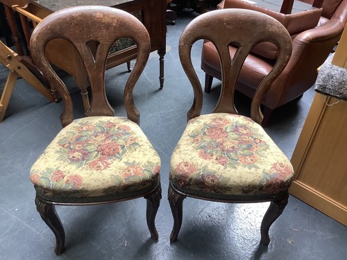 Pair antique mahogany - of,