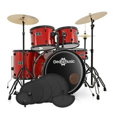 BDK-1plus Full Size Starter Drum Kit + Practice Pack Red