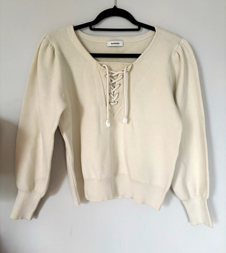 Sandro cream lenzo - cream, lace