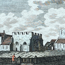 West Malling Abbey in Kent - Original Antique Print published in 1795 - Kent, UK