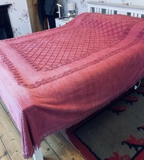 Original Vintage Kozytuft Fringed Candlewick Bedspread. 220x250cm. 100% Cotton.