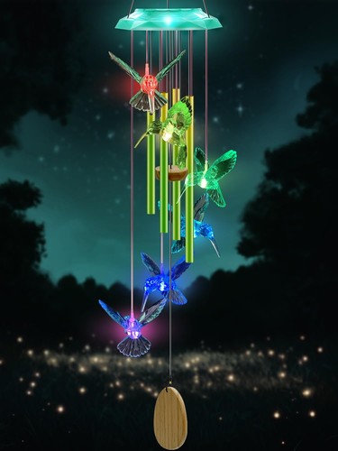 Hummingbird solar wind chimes - solar,