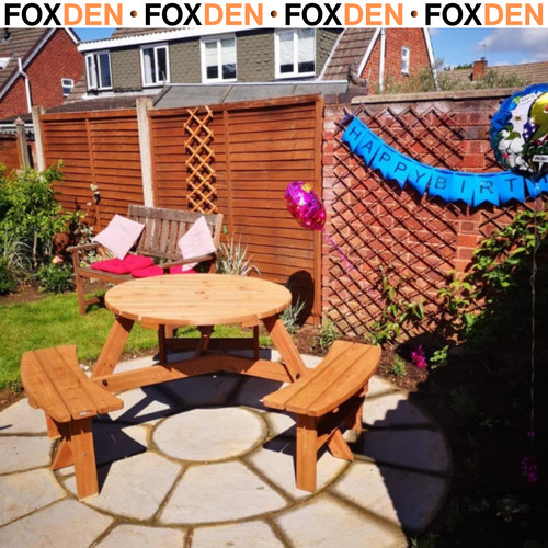 Seater round wooden - seater, picnic