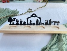 Metal Nativity Tea Light