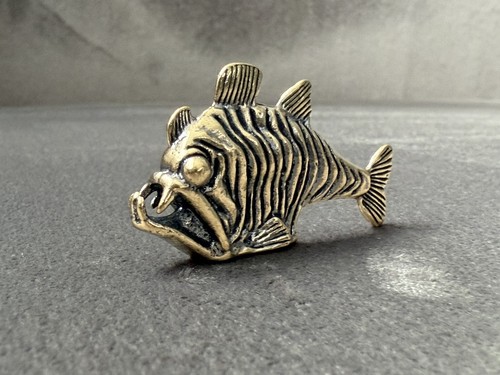 Piranha solid brass figurine - piranha,