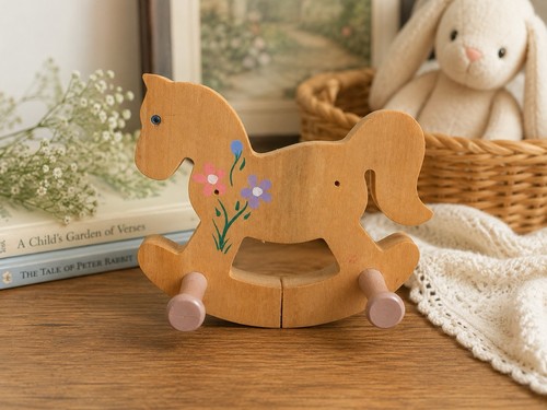 Vintage wooden rocking - wooden,