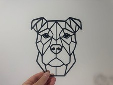 Geometric American Bulldog Dog Animal Wall Art Decor Hanging Decoration