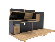VW T5 T6 "Frontier" Side Kitchen Birch Ply Camper Van  SWB & LWB