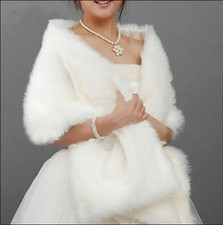 New White Faux Fur Wrap Jacket
