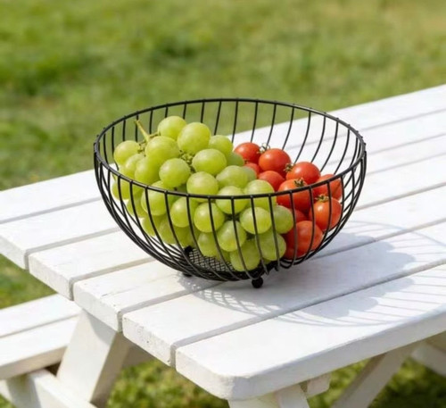 Large metal fruit bowl - fruit,