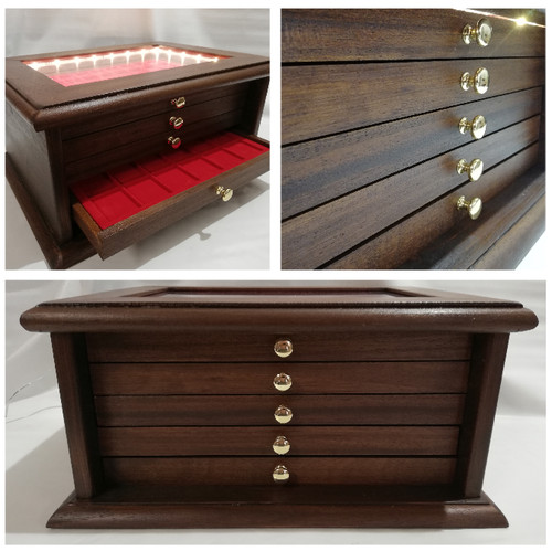 Led coin cabinet drawers - cabinet,
