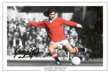 GEORGE BEST Signed Autograph PHOTO Fan Gift Print MANCHESTER UNITED Soccer