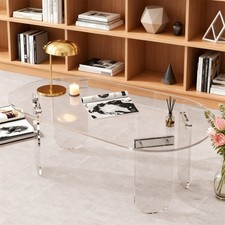 Durable Clear Acrylic Table Minimalist Living Room Coffee Table w/Thick Tabletop