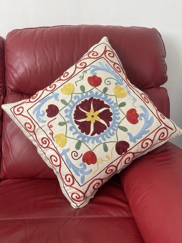 Hand embroidered suzani pillow