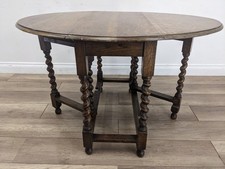 DINING TABLE Vintage Oak Wood Gateleg Drop Leaf Extendable Oval FREE DELIVERY