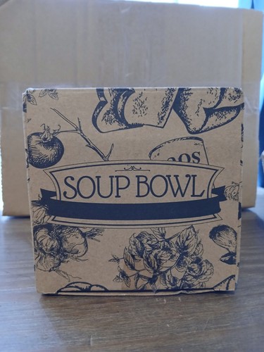 Cream black soup bowl - cream/black,