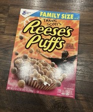 Travis Scott Reeses Puffs Cereal Rare Sealed Box (FAMILY SIZE) Expired 2020 
