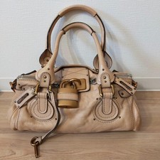 Chloe Paddington Beige Leather Handbag with Wear and Scuffs, Size: 36x22cm Rare