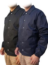 New Men's Snap Front Lined Windbreaker Water Proof Nylon Coaches Jacket Style