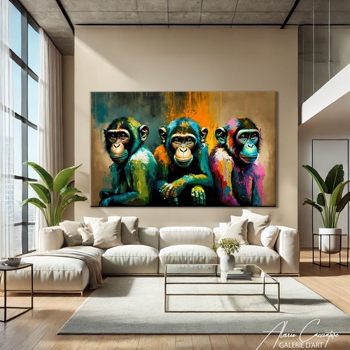 Large canvas monkey - canvas, art