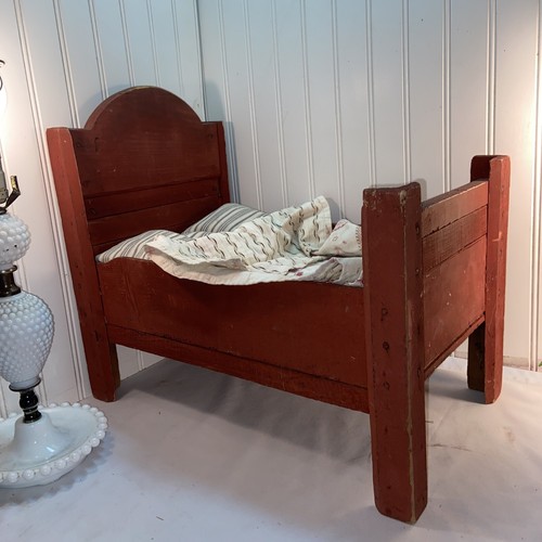 Vtg child doll toy bed - doll,