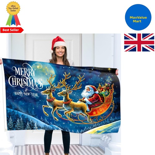 Vivid christmas flag 5ft - vivid,