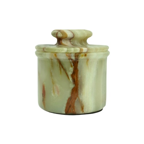 Green onyx butter keeper with - keeper,