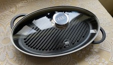 AGA Berndes Cast Aluminium Oval Grill Griddle Pan with Lid 39cm Black