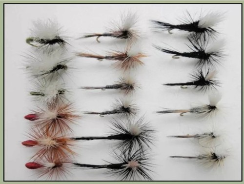 Pack parachute dry flies - parachute, flies-