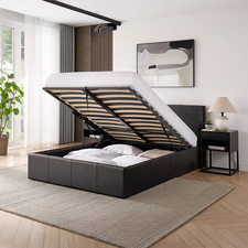 Double Bed 4FT6 Ottoman Black