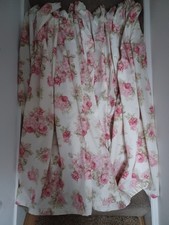 1 pair of Dunelm Roses pattern curtains 64" wide  x 56" long
