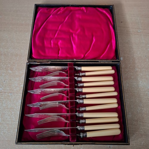 Vintage faux bone handled - x,