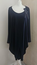 Peruzzi Navy Bow Neckline Dress. Size Medium.