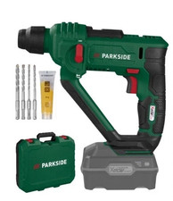 Parkside 20V Cordless SDS-Plus Hammer Drill Impact + 4 Drill Bits Case