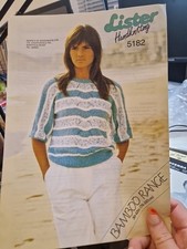Knitting Pattern - Lister 5182 Lady's Sweater, Bamboo 30-42"