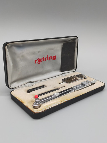 Vintage rotring compass - compass, box