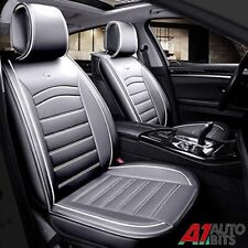 Deluxe Grey PU Leather Front Car Seat Covers For Skoda Enyaq Octavia Kamiq